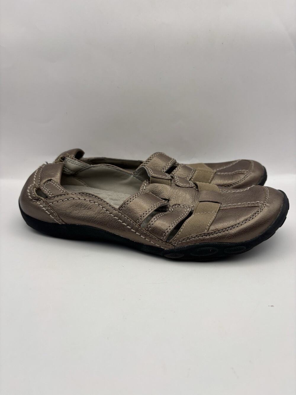 Clarks Haley Stork Slip On Bronze Sandals Women Size 8.5
